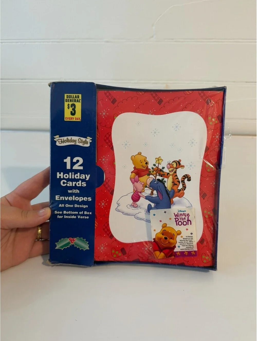 VTG 1999 Disney Winnie The Pooh Holiday Greeting Cards & Envelopes NOS Sealed